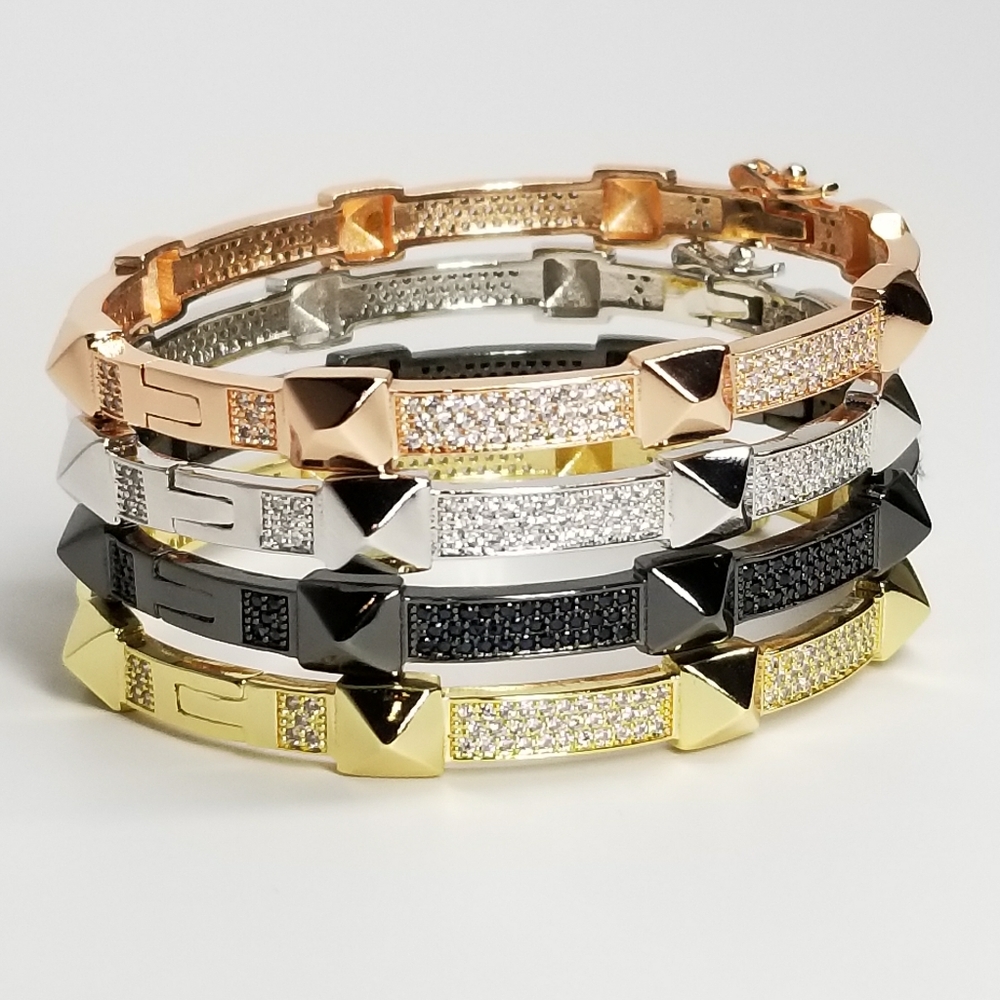 NEW Studs Diamond Pave CZ All Around Bracelet